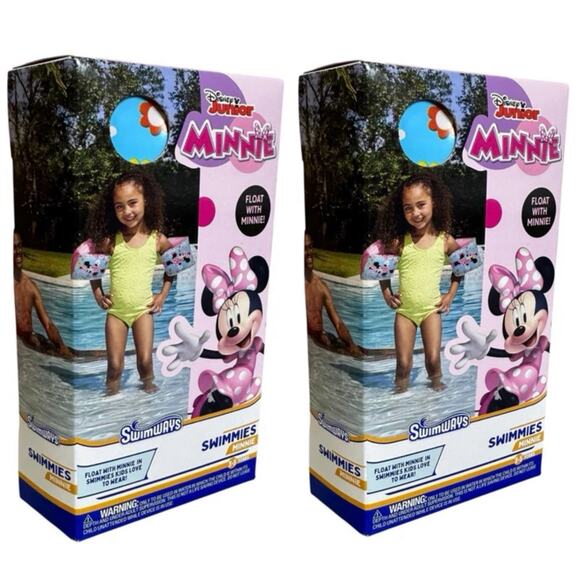 SwimWays Disney Float With Minnie Mouse Swimmies Arm Floaties Ages 3-5 Lot of 2 - Picture 1 of 7